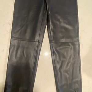 Zara Pleather Pants Legging Hi Rise Size M Black Skinny New Zip Hem Slim